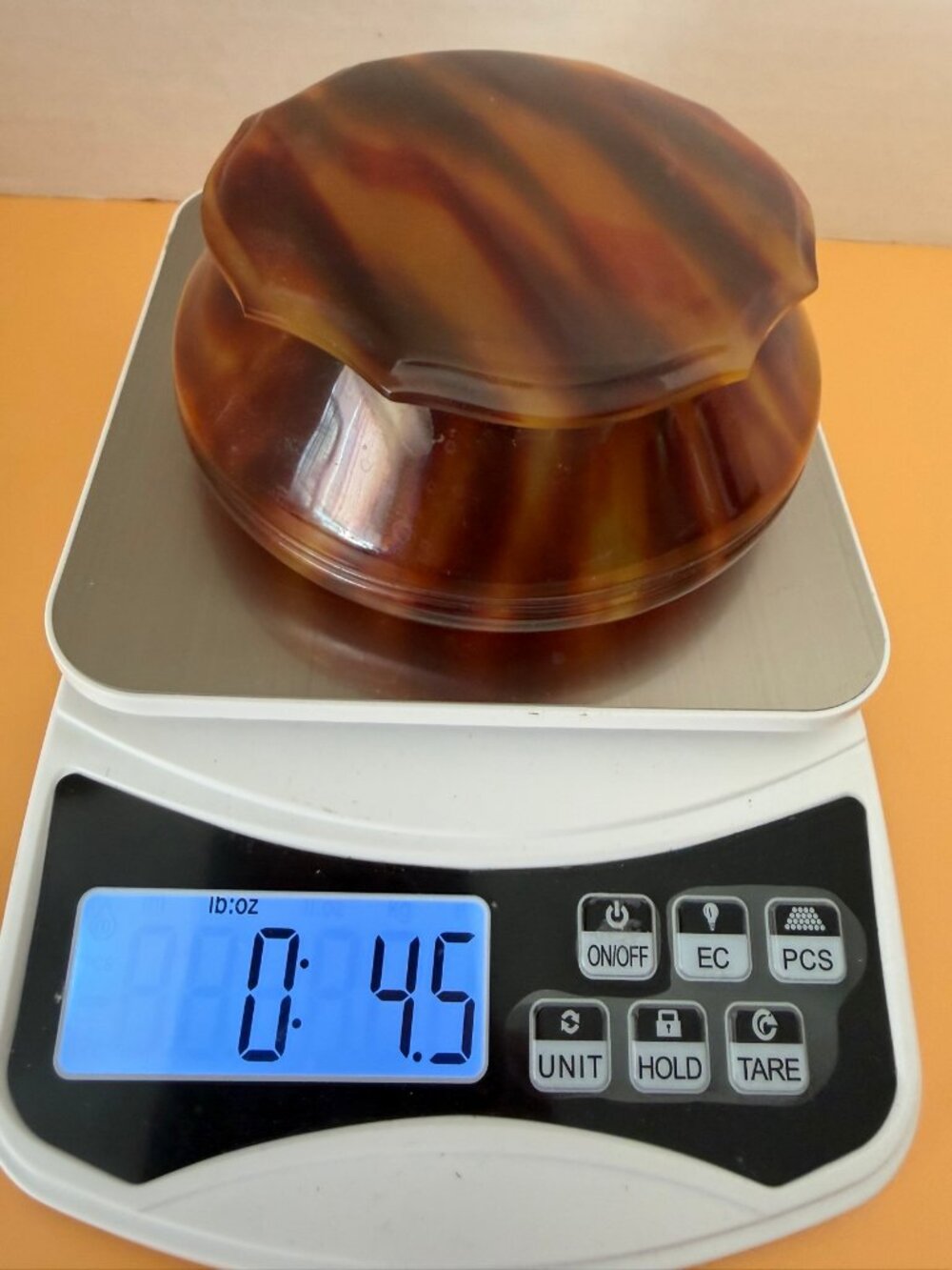 DuPont Du Barry Powder Box Tortoiseshell Celluloid Shell Pyralin Art Deco 4 Inch - Picture 2 of 7